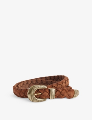 ELEVENTY: Plaited suede belt