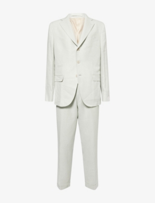 ELEVENTY: Notched-Collar Single-Breasted Linen Wool and Silk Blend Suit