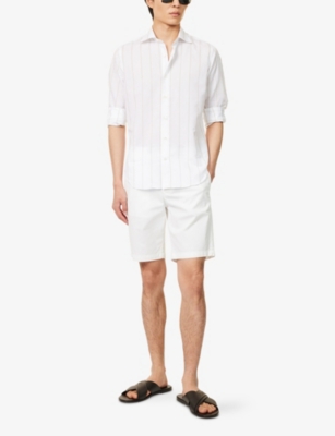 ELEVENTY: Bermuda Rope-Waist Straight-Leg Stretch-Cotton Shorts