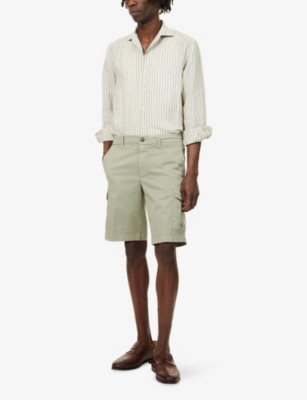 ELEVENTY: Bermuda Patch-Pocket Stretch-Cotton Cargo Shorts