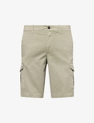 ELEVENTY: Bermuda Patch-Pocket Stretch-Cotton Cargo Shorts