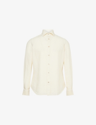 ELEVENTY: Dandy Classic-Collar Linen Shirt