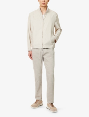 ELEVENTY: Stand-Collar Slip-Pockets Silk Jacket