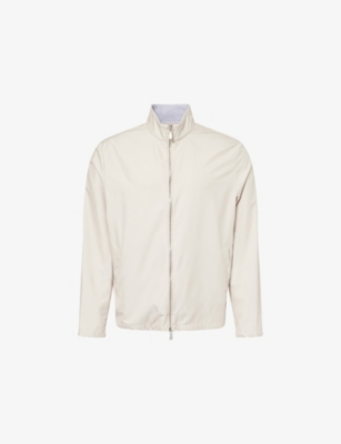 ELEVENTY: Stand-Collar Slip-Pockets Silk Jacket
