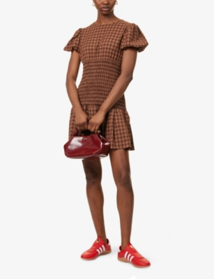 HOUSE OF SUNNY: Valerie Check-Print Stretch-Woven Mini Dress
