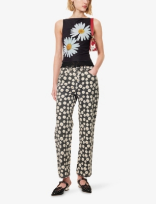 House Of Sunny Womens Multi Daisy Jessie Straight-leg High-rise Jeans In Multi