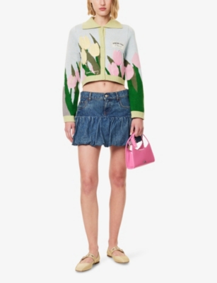 House Of Sunny Womens Multi The Primrose Tripper Floral-intarsia Knitted Cardigan In Multi
