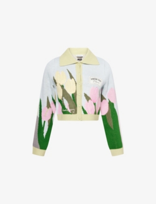 House Of Sunny Womens Multi The Primrose Tripper Floral-intarsia Knitted Cardigan In Multi