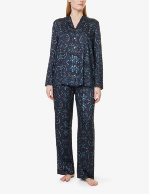 HANRO WOMENS HANRO MARLENE LONG-SLEEVE WOVEN PYJAMA SHIRT 
