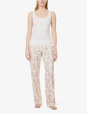 HANRO: Loungy Nights paisley-print cotton-jersey trousers