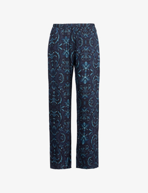 Marlene floral-print woven trousers