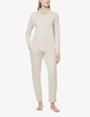 HANRO WOMENS PUMICE AGATHA COTTON-JERSEY PYJAMA SET 