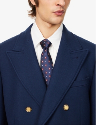 VALENTINO GARAVANI: Geometric-pattern silk tie