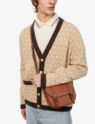 VALENTINO GARAVANI: Rockstud small grained-leather messenger bag