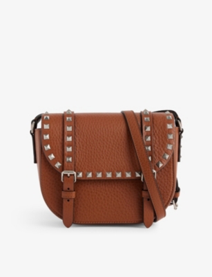 VALENTINO GARAVANI: Rockstud small grained-leather messenger bag