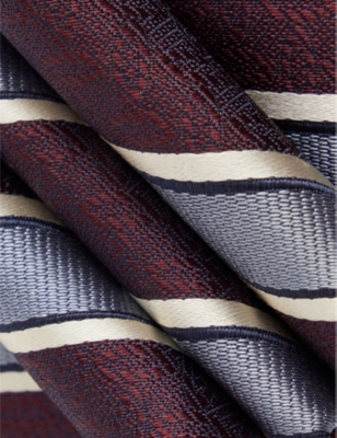 VALENTINO GARAVANI: Valentie stripe-pattern silk-jacquard tie