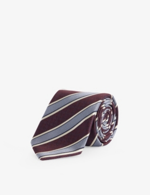 VALENTINO GARAVANI: Valentie stripe-pattern silk-jacquard tie