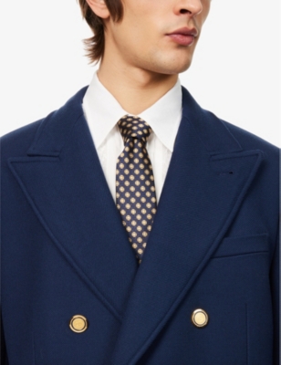 VALENTINO GARAVANI: Geometric-pattern silk tie