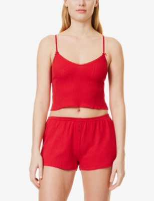 COU COU INTIMATES WOMENS COU COU INTIMATES SLIM-FIT COTTON PYJAMA TOP 