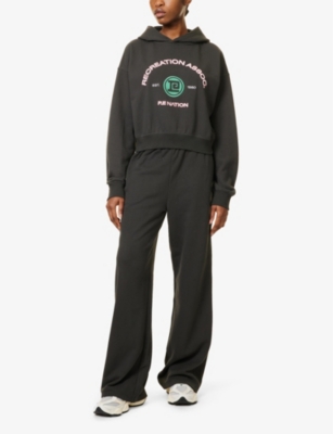 Crescent Logo-Embroidered Cotton Hoody