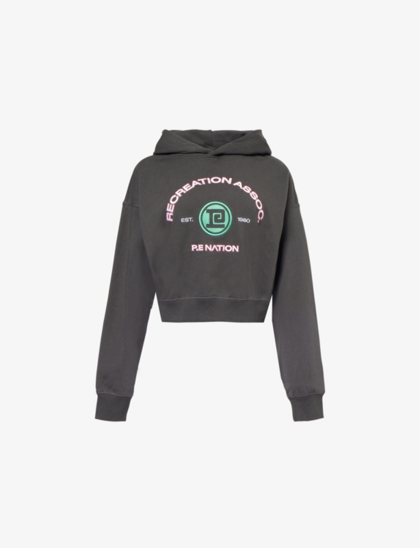 Crescent Logo-Embroidered Cotton Hoody