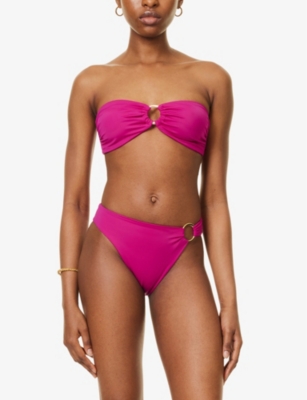 Away That Day Womens Wild Orchid Acapulco Bandeau Bikini Top In Wild Orchid