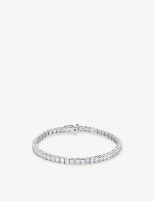 CARAT LONDON: Kayla Tennis white-gold plated sterling-silver and cubic zirconia bracelet