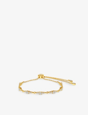 CARAT LONDON: Thalassa 18ct gold-plated vermeil sterling-silver and cubic zirconia bracelet