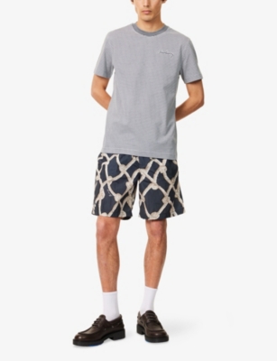 BURBERRY: Stripe-Print Crewneck Cotton-Jersey T-Shirt