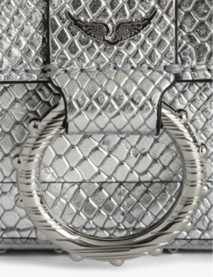 Shop Zadig & Voltaire Womens Silver Zadig&voltaire X Kate Moss Studded Leather Cross-body Bag
