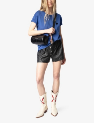 ZADIG&VOLTAIRE: Marta Heart-Embroidered Cotton T-Shirt
