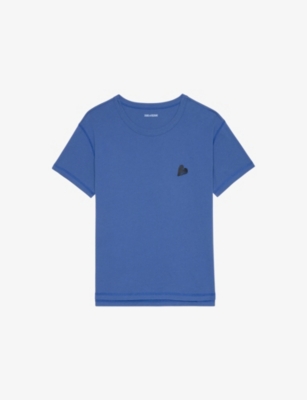 ZADIG&VOLTAIRE: Marta Heart-Embroidered Cotton T-Shirt