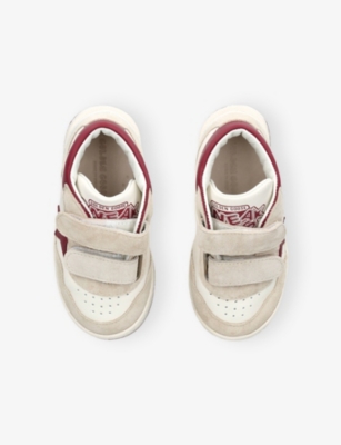 Golden Goose White/red Kids' June Logo-print Leather Mid-top Trainers Eur 23 /6.5 Uk In White/red