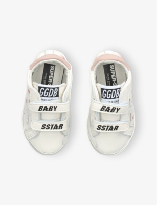 Golden Goose Cream Comb Kids' Baby School Logo-print Leather Low-top Trainers Eur 18 / 2 Uk In Cream Comb