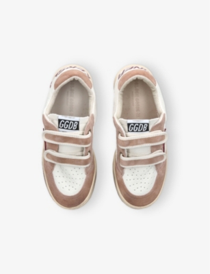 GOLDEN GOOSE WHITE/RED KIDS' BALLSTAR LOGO-PRINT LEATHER LOW-TOP TRAINE