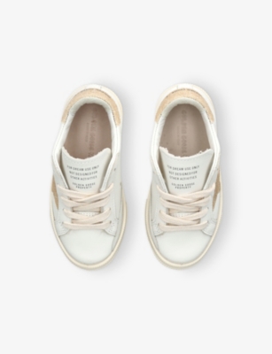 GOLDEN GOOSE WHITE/OTH KIDS' MAY LEATHER LOW-TOP TRAINE