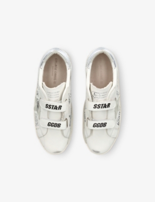 Golden Goose White/oth Kids' Old School Young Metallic-tab Lettering Leather Low-top Trainers Eur 30 / 12 Uk In White/oth