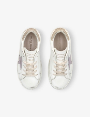 Golden Goose 'super-star' Leather Sneakers Kids In White/comb