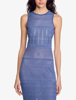 Sleeveless Shimmer Knit Midi Dress