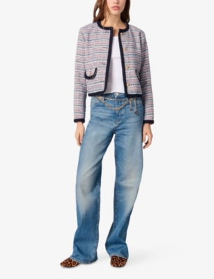 Maje Tweed Jacket In Bicolore