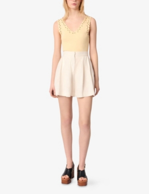 Maje Flowing Shorts In Blanc