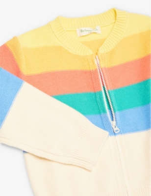 Barnacle rainbow-knit organic-cotton cardigan 2-3 years