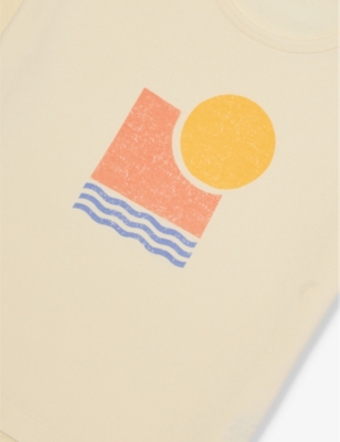 The Bonnie Mob Sunset Graphic-print Short-sleeve Stretch-cotton T-shirt 6-24 In Sunset