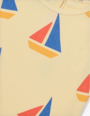 The Bonnie Mob Graphic-print Short-sleeve Terry Cotton T-shirt 2-5 In Multi-co Sailboats
