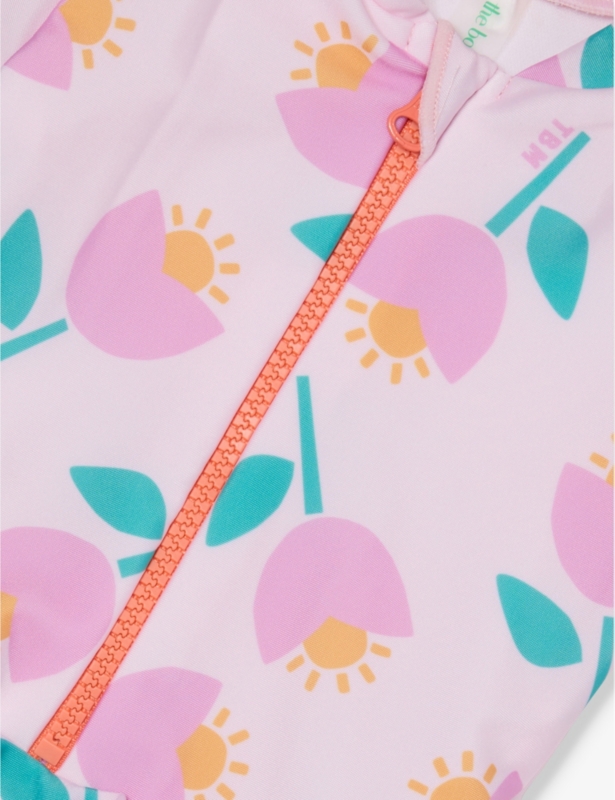Tulip-Print Long-Sleeve Swimsuit 0-24 Months