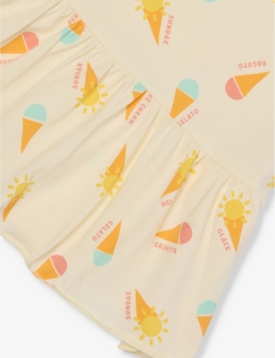 The Bonnie Mob Graphic-print Frilled Cotton Top 2-7 In Gelato