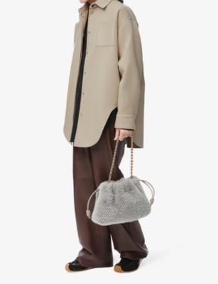 Loewe Wool Long-sleeved Casual Jacket In Light Beige Melange