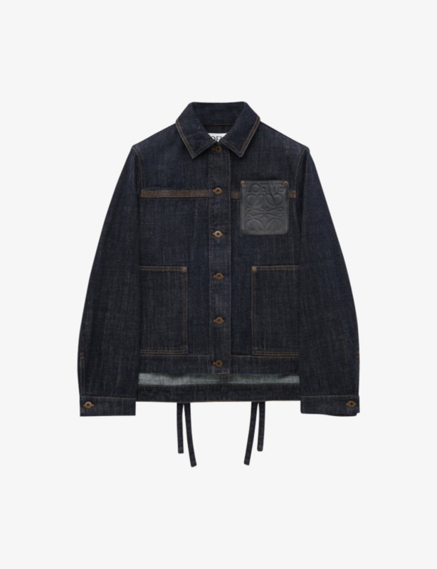 Anagram-Appliqué Indigo-Wash Denim Jacket