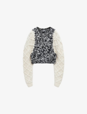 LOEWE: Contrast-Knit Scoop-Neck Wool-Blend Jumper