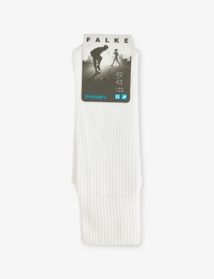 Falke Mens Off-white Dynamic Stripe-trim Stretch-cotton Socks
